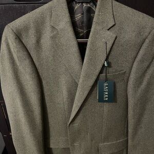 Lauren Ralph Lauren 38R Brown Herringbone Blazer - Wool and Cashmere